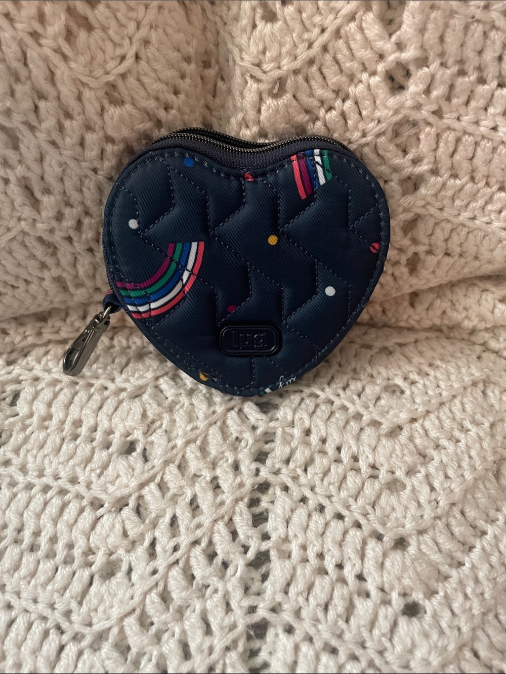 Lug Heart Pouch Rainbow Navy